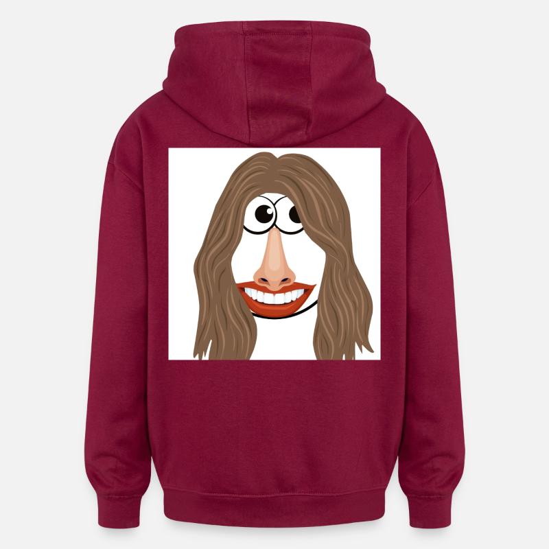 Femme cool - Sweat à capuche oversize unisexe - bordeaux
