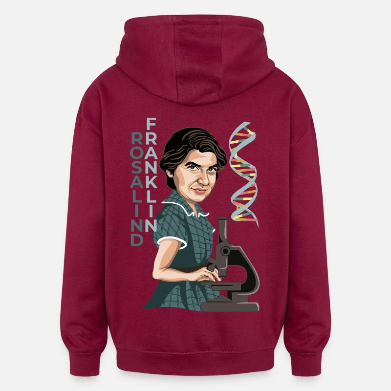 Rosalind Franklin - Sweat à capuche oversize unisexe - bordeaux