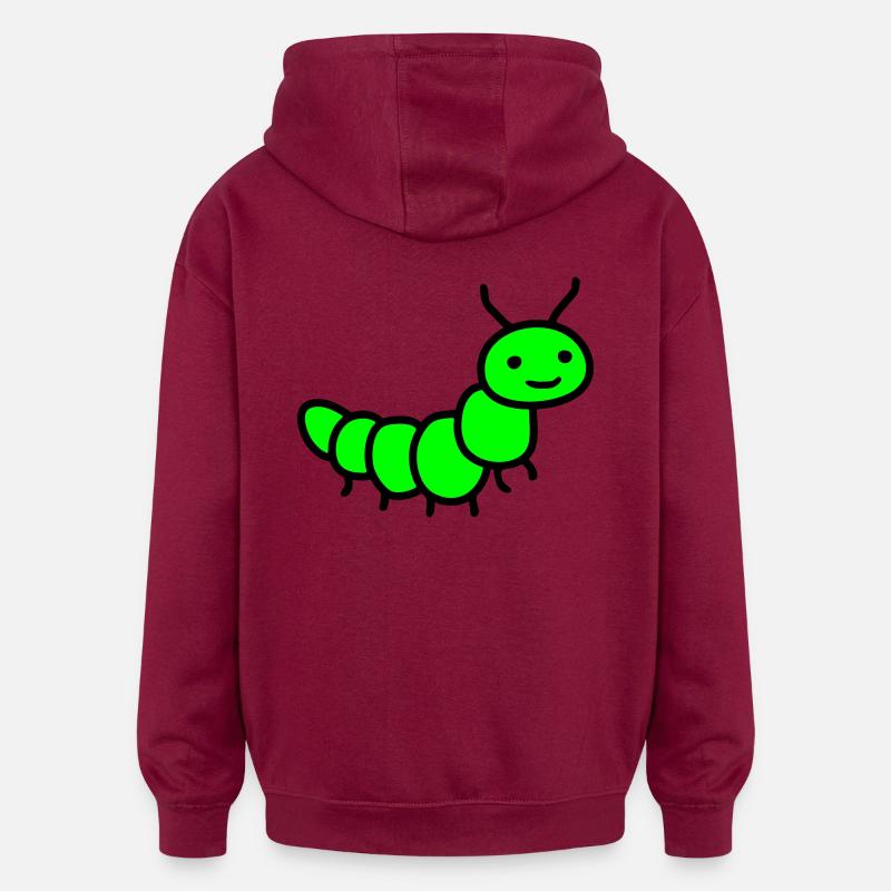 Raupe - Oversized Unisex Hoodie - Burgunderrot