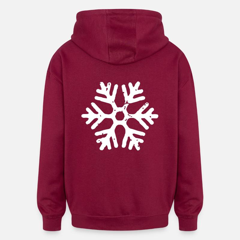 flocon de neige - Sweat à capuche oversize unisexe - bordeaux