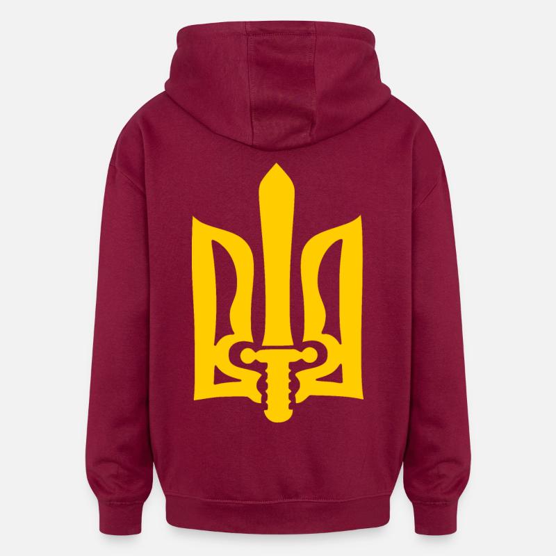 ukraine - Sweat à capuche oversize unisexe - bordeaux