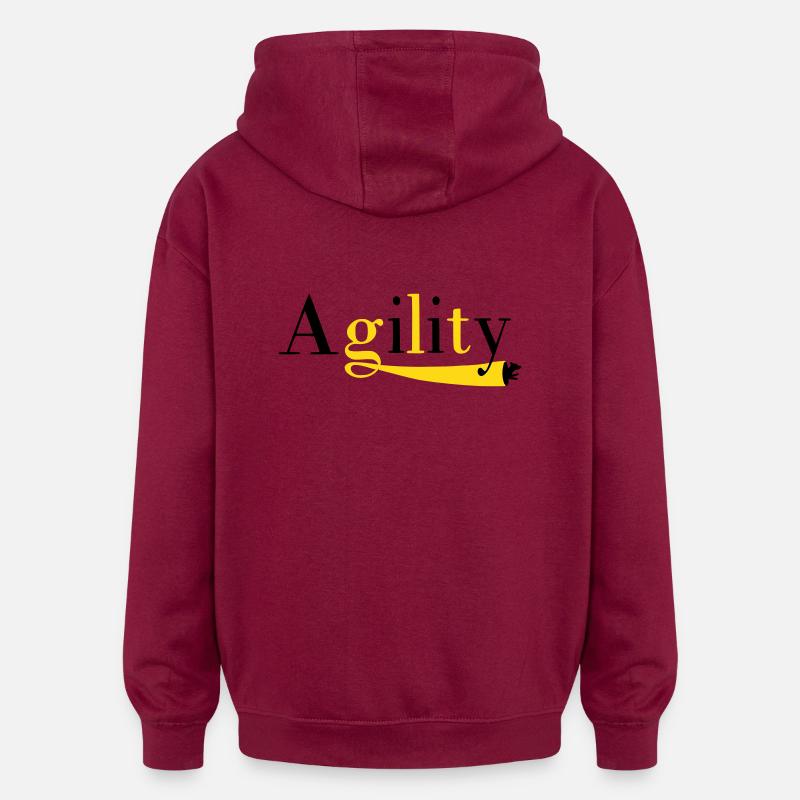 Agility tunnel - Sweat à capuche oversize unisexe - bordeaux