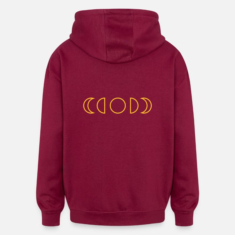 moon - Oversized Unisex Hoodie - burgundy