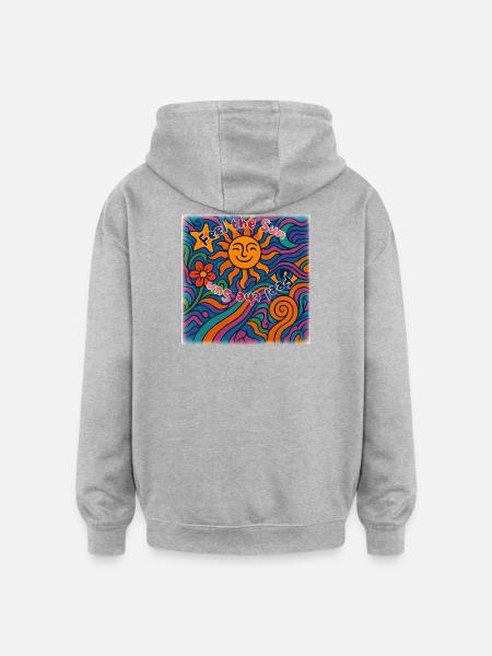 Feel the Sun - Summer Design - Oversized Unisex Hoodie - burgundy