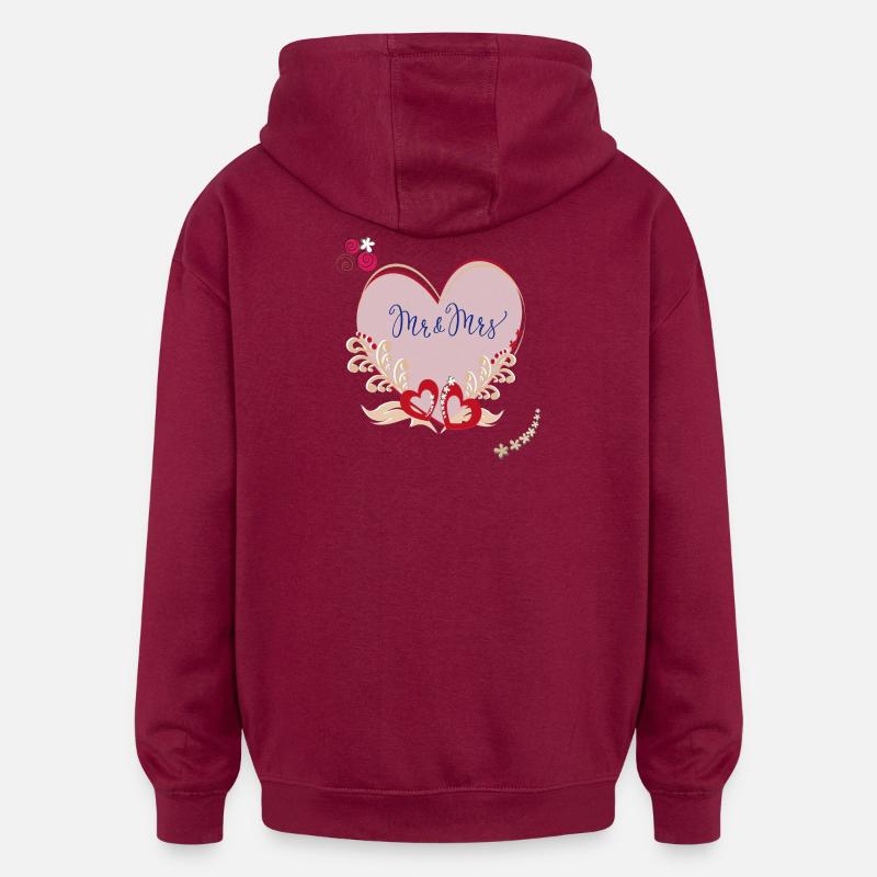 Mariage Marié - Sweat à capuche oversize unisexe - bordeaux