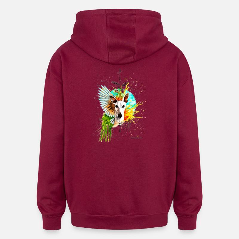 Lévrier Palomo - Sweat à capuche oversize unisexe - bordeaux