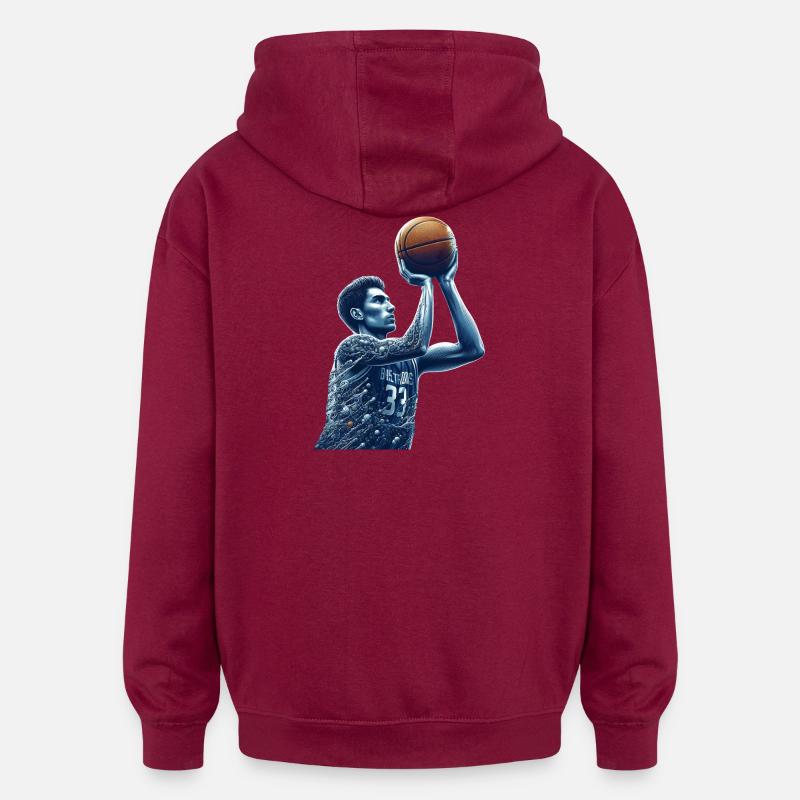 Basketball -Éclaboussure de Talent - Sweat à capuche oversize unisexe - bordeaux