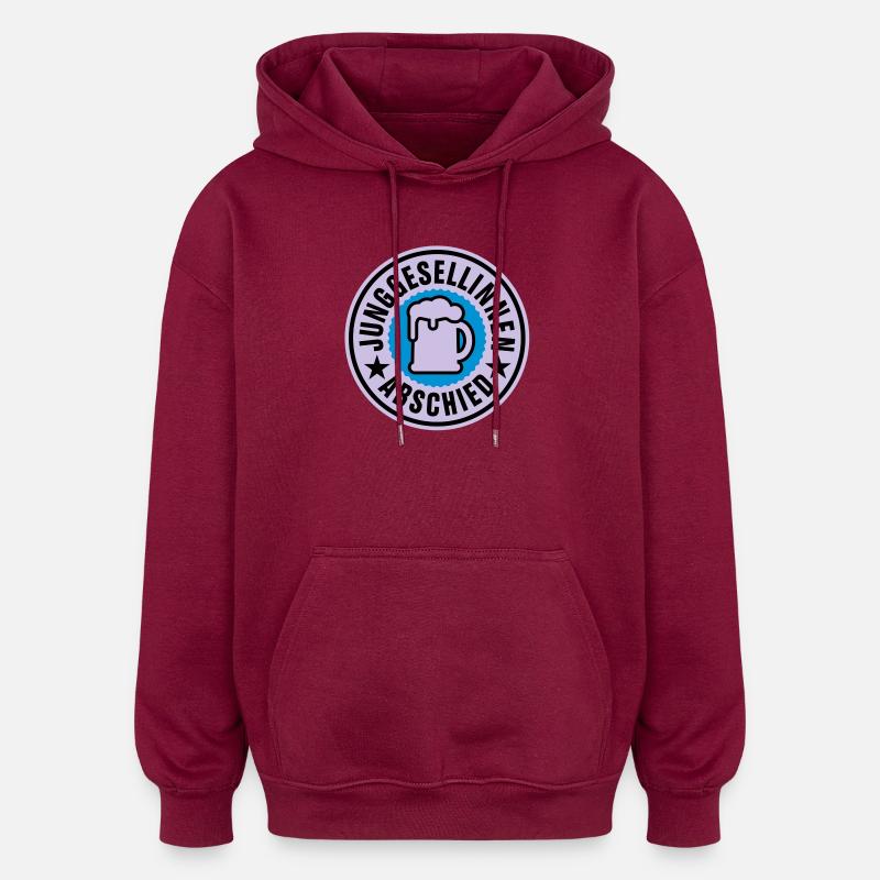 Junggesellinnen Abschied | Hochzeit | Beer | Bier - Sweat à capuche oversize unisexe - bordeaux