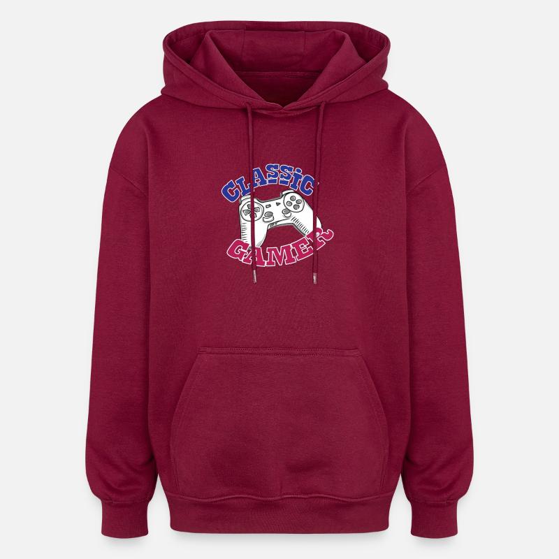 Cadeau de console de jeu - Sweat à capuche oversize unisexe - bordeaux