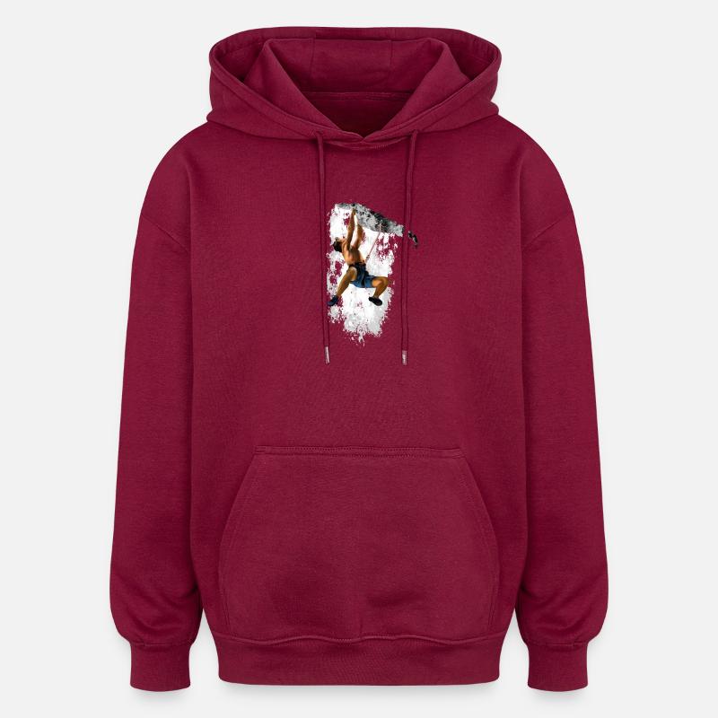 alpiniste - Sweat à capuche oversize unisexe - bordeaux
