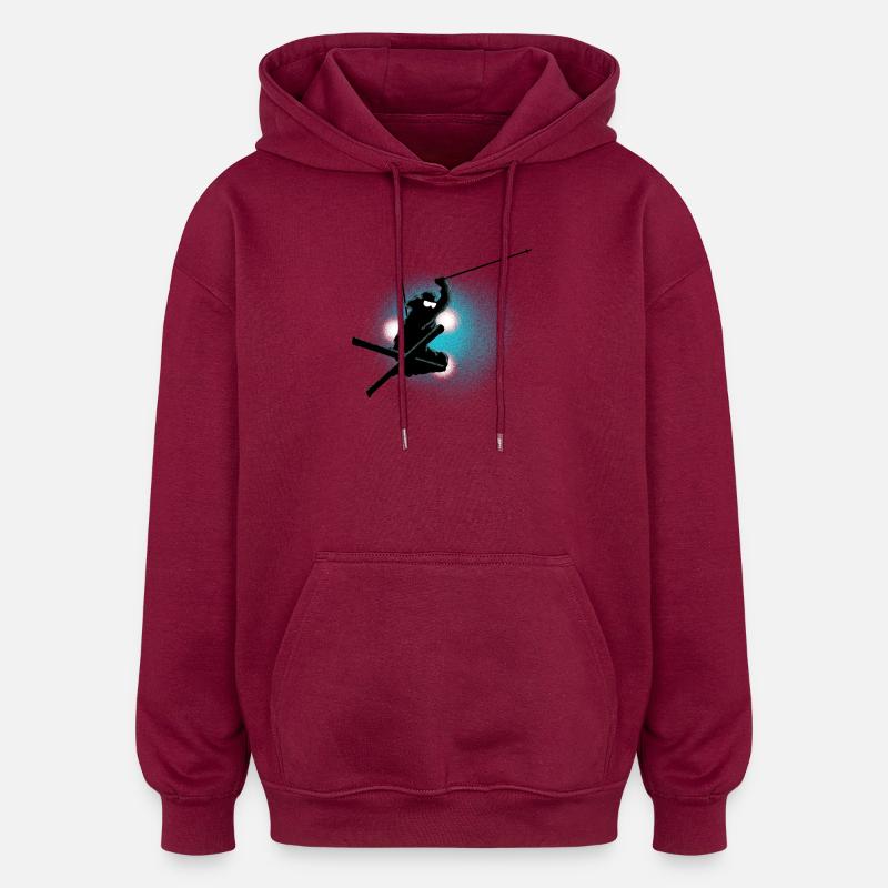 freestyle ski - Sweat à capuche oversize unisexe - bordeaux