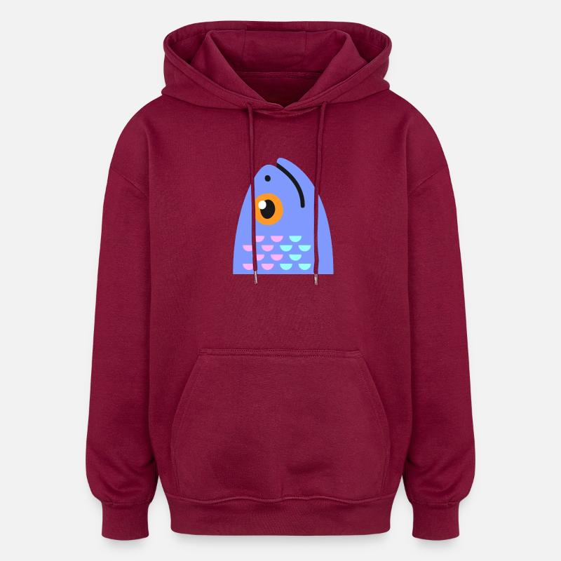 Poisson sucré - Sweat à capuche oversize unisexe - bordeaux