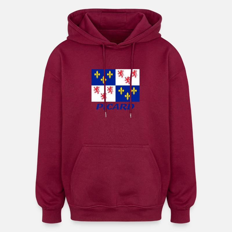 picard - Sweat à capuche oversize unisexe - bordeaux