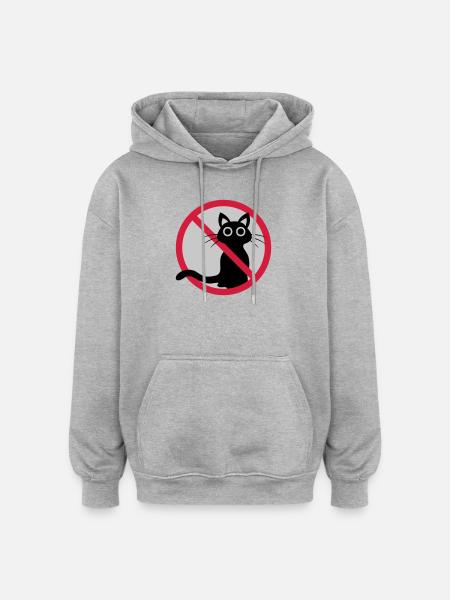 Signe interdit de chat - Sweat à capuche oversize unisexe - bordeaux