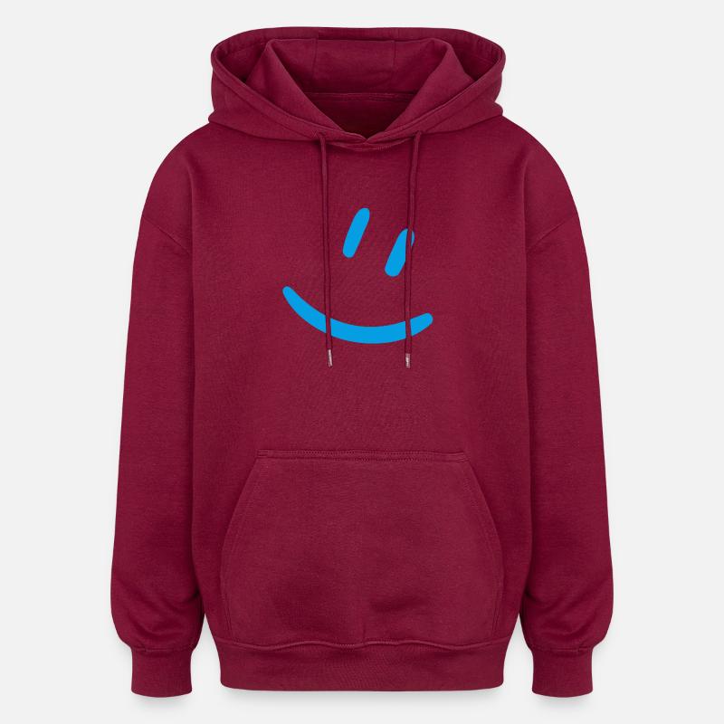 Smily türkis - Oversized Unisex Hoodie - Burgunderrot
