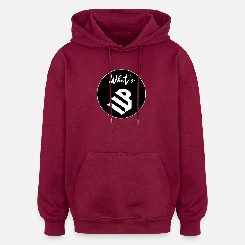 Quoi de neuf - Sweat à capuche oversize unisexe - bordeaux