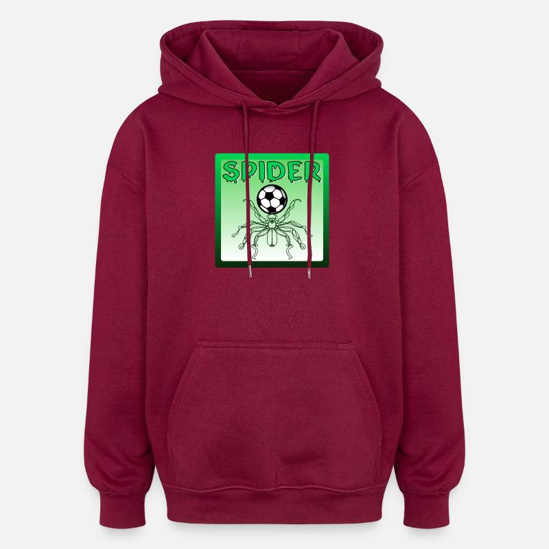 Araignée FOOTBALL - LINE ART ANIMAUX - Sweat à capuche oversize unisexe - bordeaux