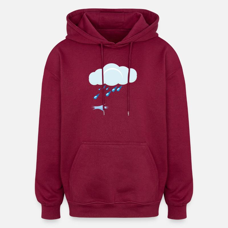 Pluie - Sweat à capuche oversize unisexe - bordeaux