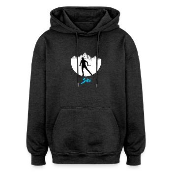 Ski de fond - Sweat à capuche oversize unisexe - charbon - Devant - Noah (186cm)