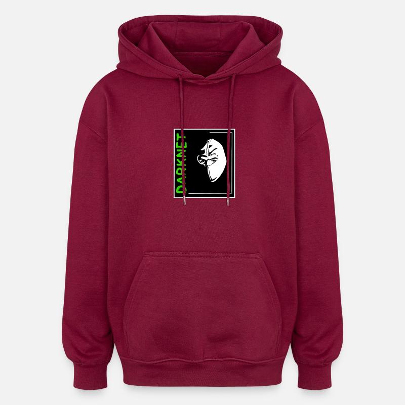 Darknet - Sweat à capuche oversize unisexe - bordeaux