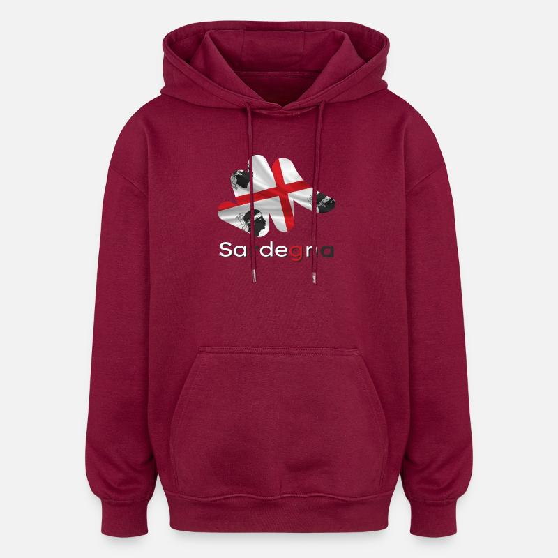 Drapeau Sardaigne - Sweat à capuche oversize unisexe - bordeaux