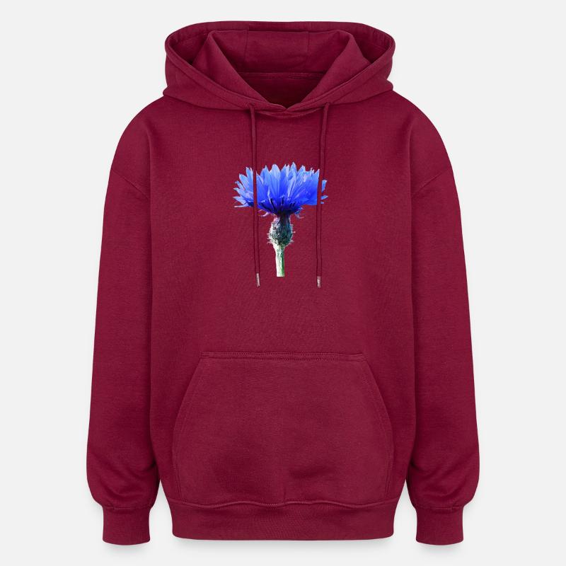 Kornblume - Oversized Unisex Hoodie - Burgunderrot