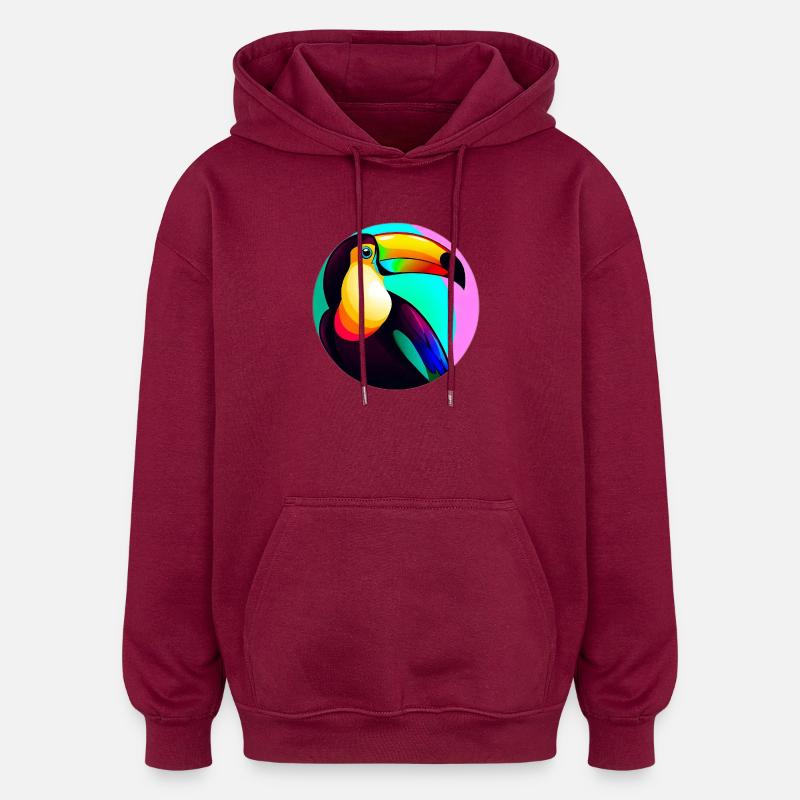 Tukan - Oversized Unisex Hoodie - Burgunderrot