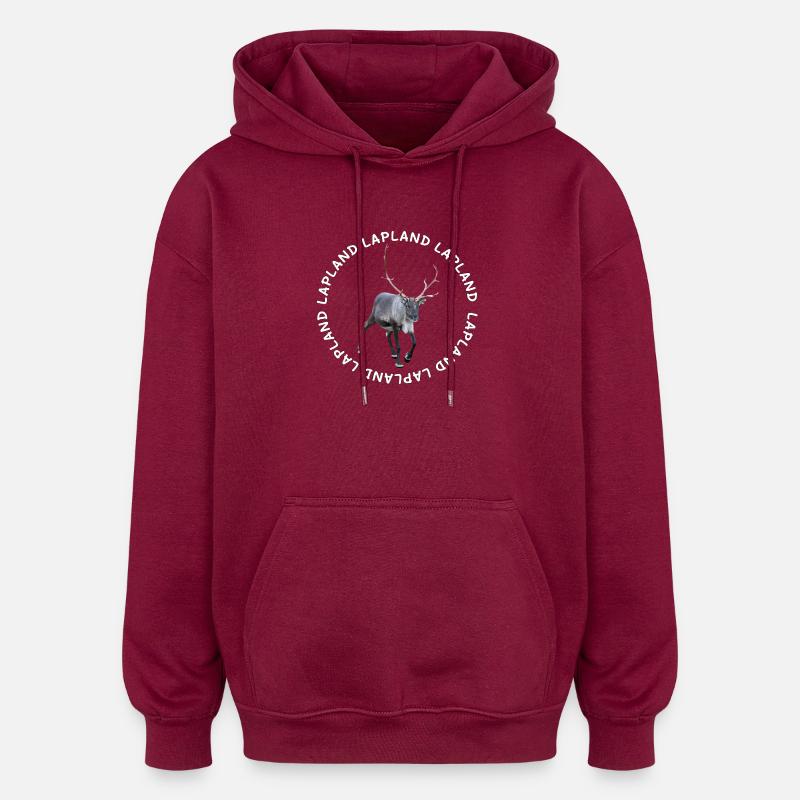 LAPONIE - Sweat à capuche oversize unisexe - bordeaux