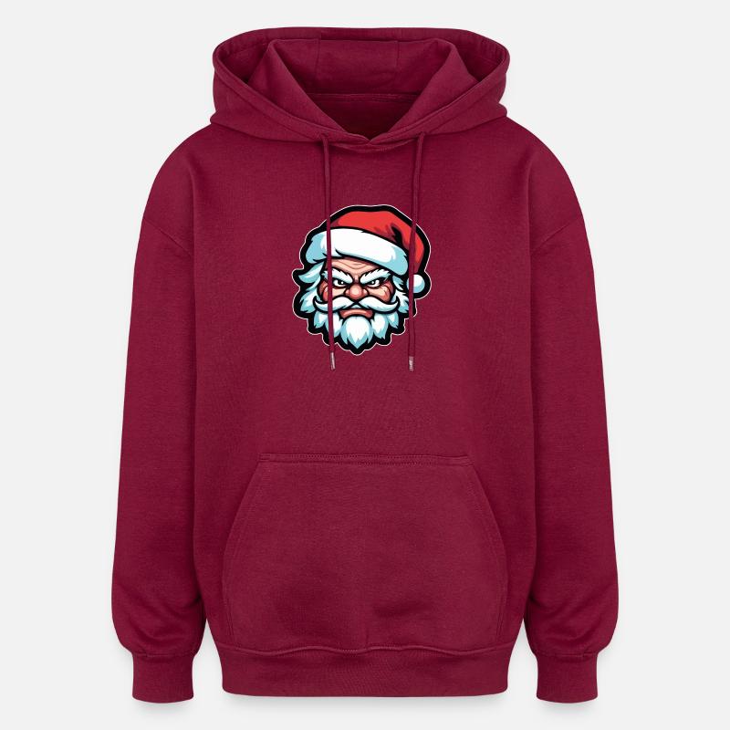 Père Noël maléfique - Sweat à capuche oversize unisexe - bordeaux