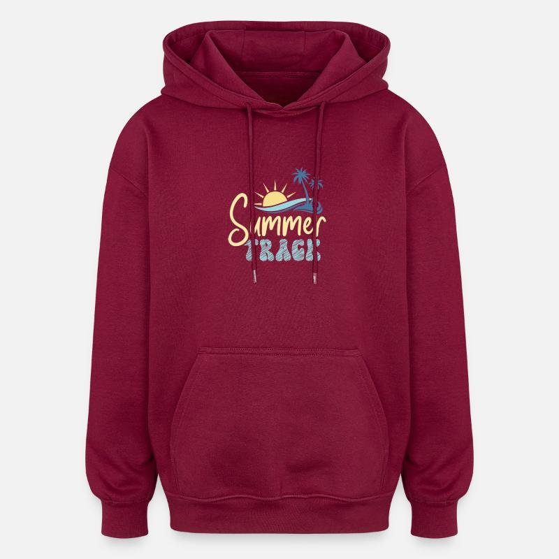 Piste d’été - Sweat à capuche oversize unisexe - bordeaux