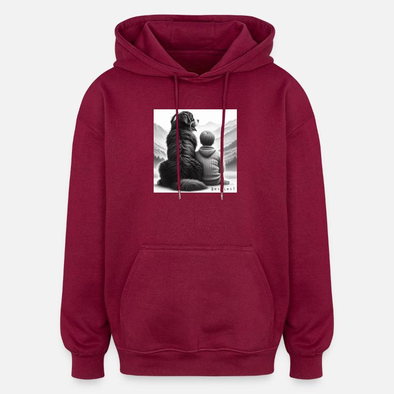 Bouvier bernois - Sweat à capuche oversize unisexe - bordeaux