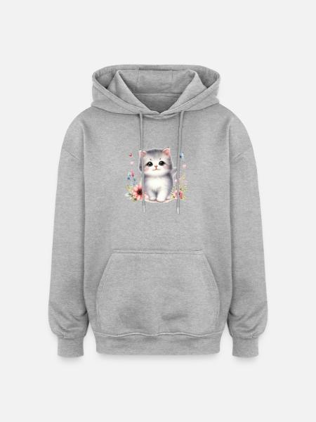 Cute Cat - Oversized Unisex Hoodie - 