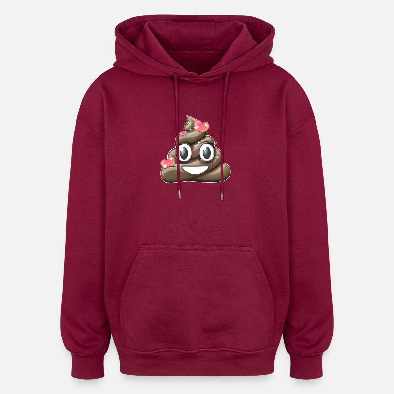 Conception ludique de caca heureux - Sweat à capuche oversize unisexe - bordeaux