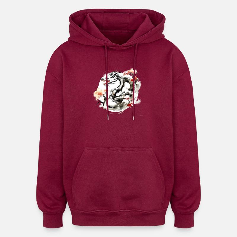 Chinesisches Sternzeichen Drache - Oversized Unisex Hoodie - Burgunderrot