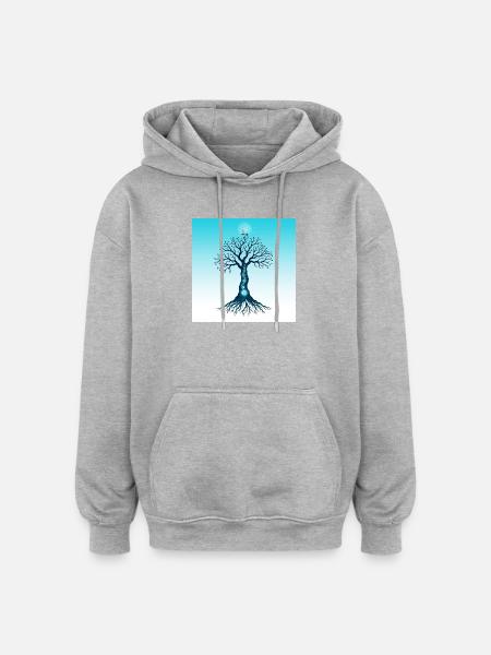 Spiritual Tree - Sweat à capuche oversize unisexe - bordeaux