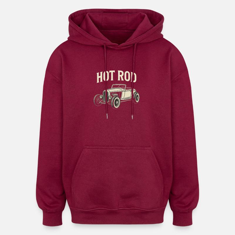 Hot Rod Imprimé Classique - Sweat à capuche oversize unisexe - bordeaux