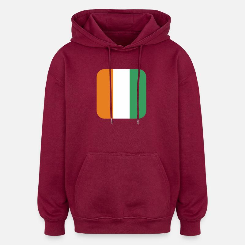 drapeau de la cote d ivoire - Sweat à capuche oversize unisexe - bordeaux