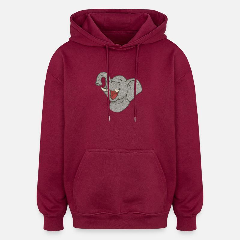 Elefand_der_lacht - Sweat à capuche oversize unisexe - bordeaux