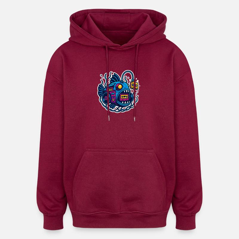 Mixtape-Anglerfisch - Oversized Unisex Hoodie - Burgunderrot