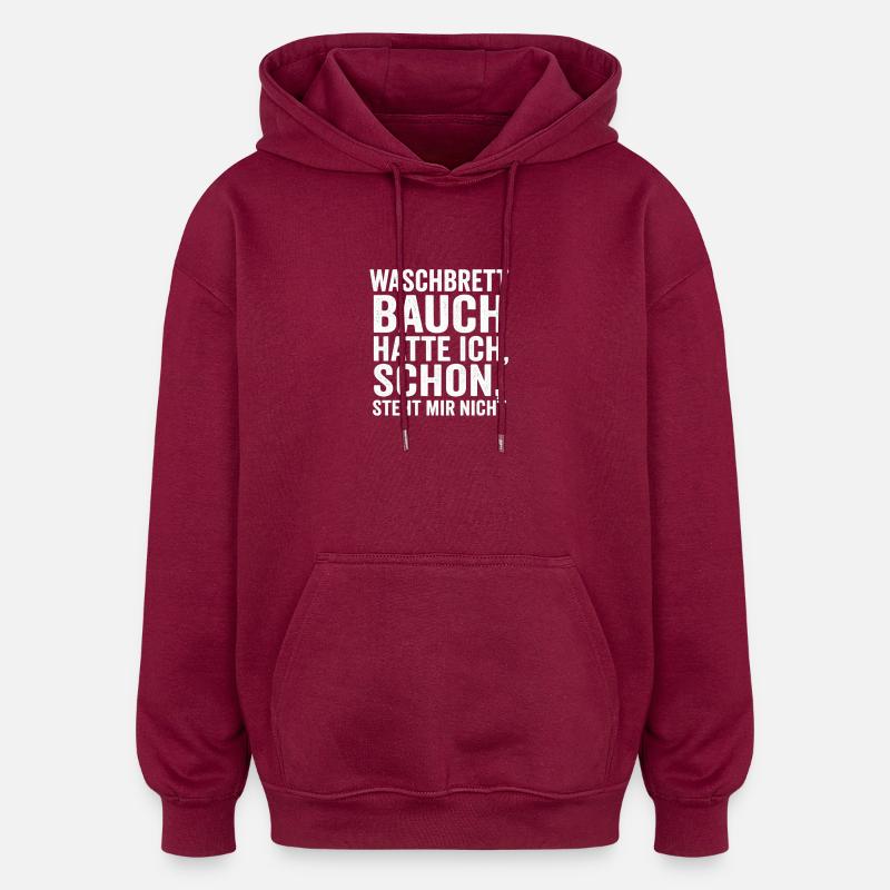 Waschküche Humor Spruch - Oversized Unisex Hoodie - Burgunderrot