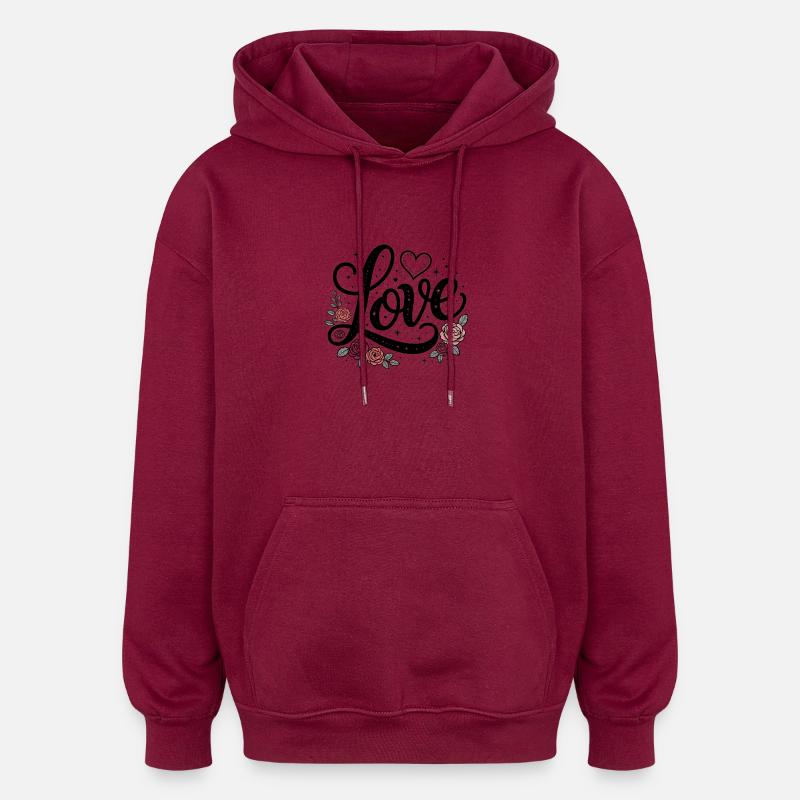 Amour - Logo Cool Love - Sweat à capuche oversize unisexe - bordeaux