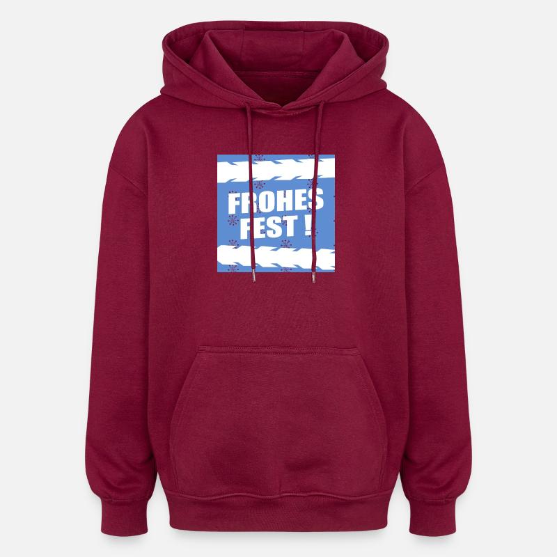 Vélo de Noël Hiver - Sweat à capuche oversize unisexe - bordeaux