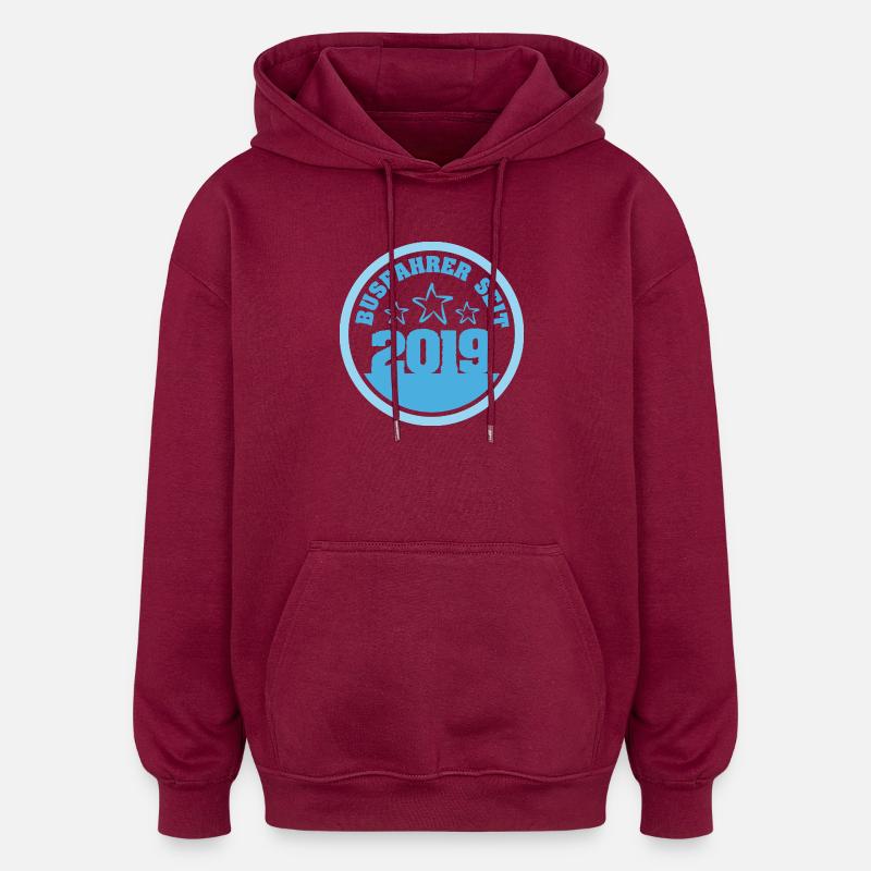 Autobus 2019 - Sweat à capuche oversize unisexe - bordeaux