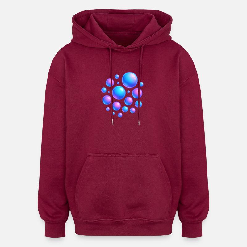 Irisierende Blasen Neonfarben - Oversized Unisex Hoodie - Burgunderrot