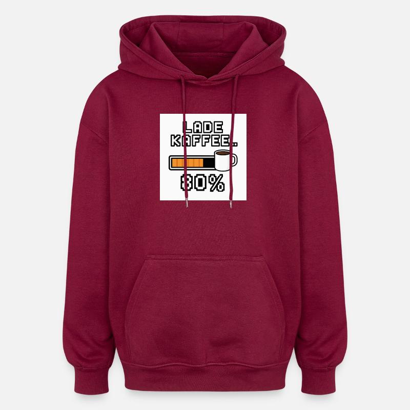 Charger le café 80 % - Sweat à capuche oversize unisexe - bordeaux