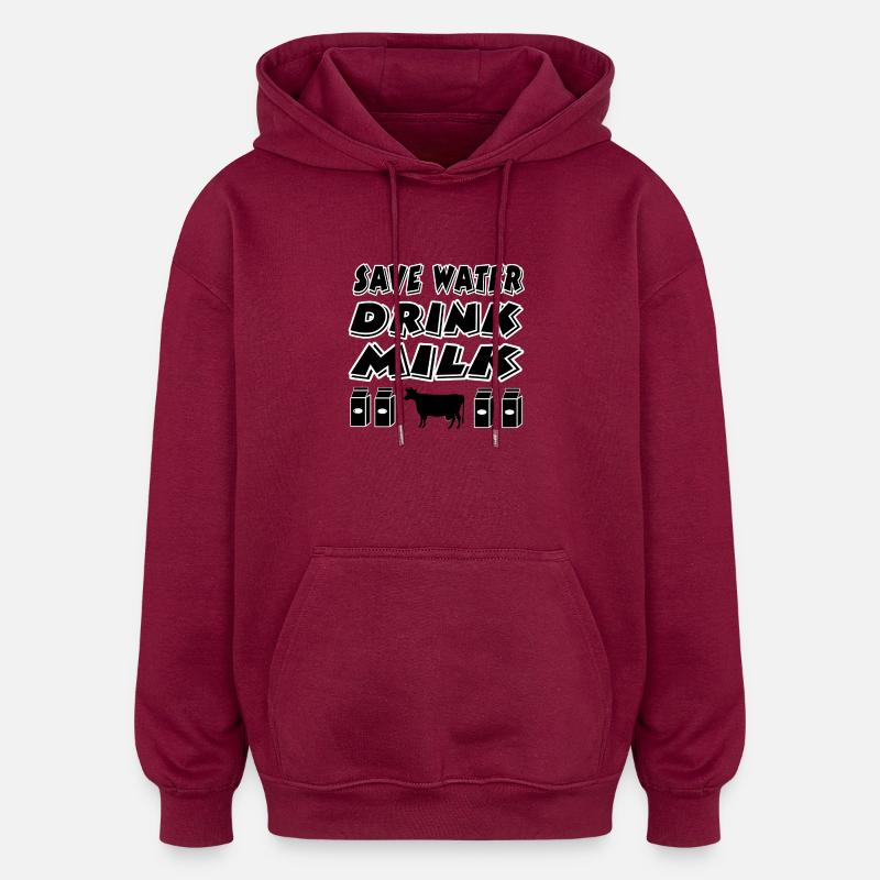 Milch - Oversized Unisex Hoodie - Burgunderrot