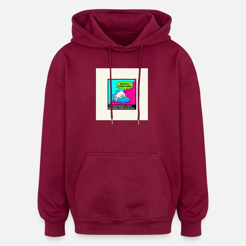 Mode Rêves Énergie - Sweat à capuche oversize unisexe - bordeaux