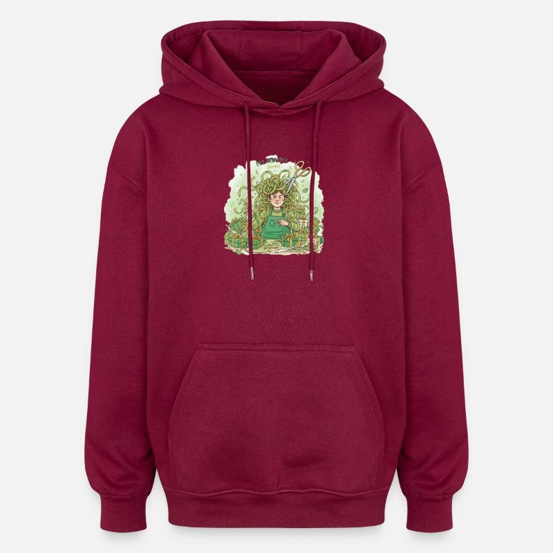 Maîtresse des Rubans Emballages - Sweat à capuche oversize unisexe - bordeaux