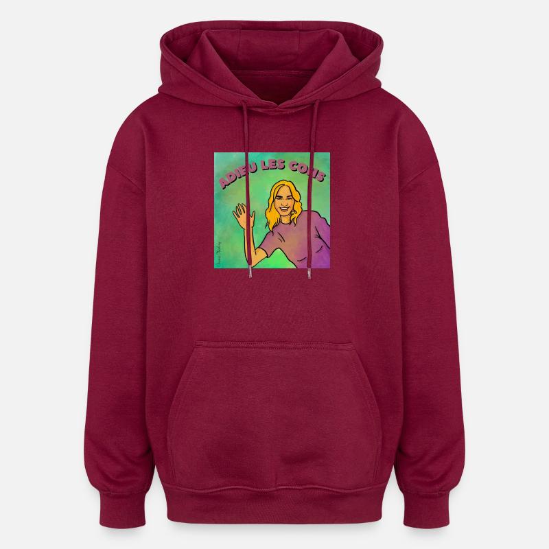 Auf Wiedersehen, Idioten - Oversized Unisex Hoodie - Burgunderrot