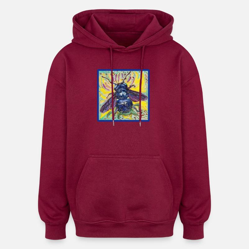 Abeille charpentière - Sweat à capuche oversize unisexe - bordeaux